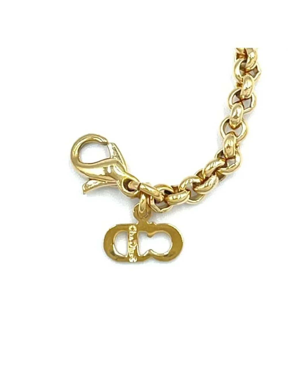 Dior Vintage Logo Gold Plated Necklace - Picture 4 of 11
